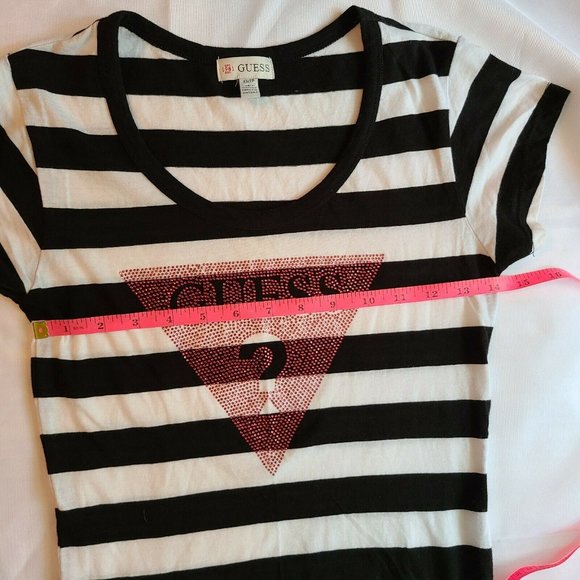 🌷 GUESS Triangle Logo XS Beaded black white - Picture 6 of 8